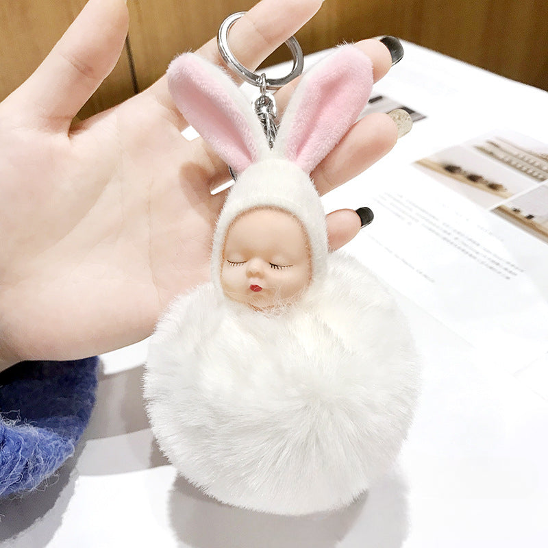 Wholesale Sleeping Doll Plush Rabbit Keychains